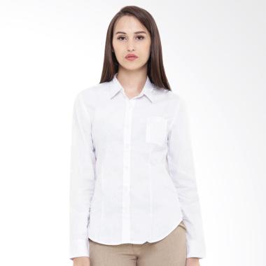 Mobile Power K8397A Ladies Pocket Shirt Kemeja Lengan Panjang Wanita - White