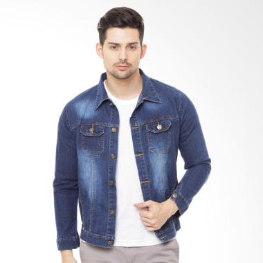 Jfashion Jimmy Jeans Washed Jaket Pria - Navy