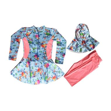 Rainy Collections Baju Renang Anak Muslim - Biru Pink