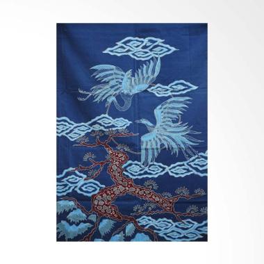 Batik Aksen Tropis Katun Mega Mendung Bahan Kemeja - Blue