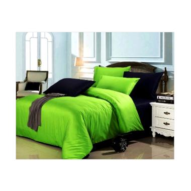 Ellenov Polos Sprei dan Bedcover - Hijau Hitam
