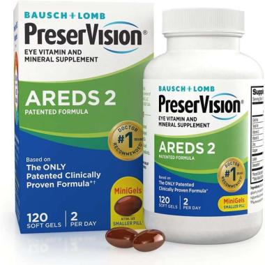 Bausch + Lomb PreserVision AREDS 2 Formula Vitamin Mata [Original USA/ 120 Soft Gels]