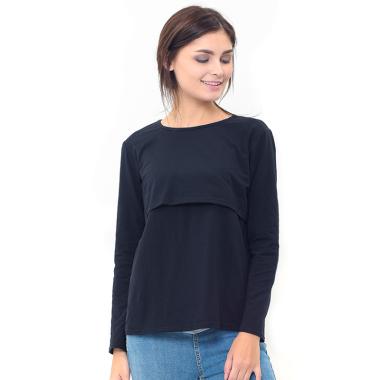 Mooimom Basic Long Sleeve Nursing T ... Hamil & Menyusui - Black