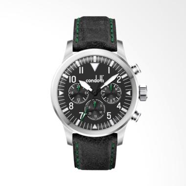 Condotti Pilota Jam Tangan Pria - Silver Black [CN1018-S03-L03] Black