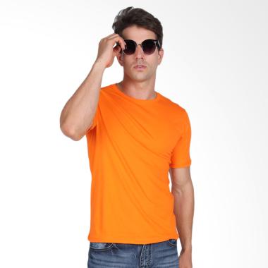Black Liquid Kaos Pria Premium Polos Lengan Pendek - Orange
