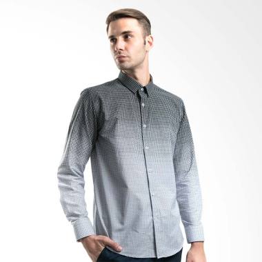 MANLY Gerritsen Slim Fit Pattern Shirt Kemeja Pria - Black