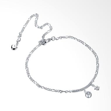 SOXY LKNSPCA015 Simple Anklet Hangi ... rcon Gelang Kaki - Silver