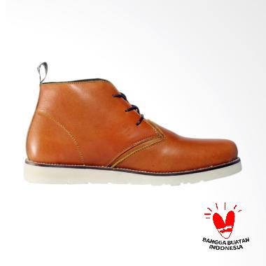 Bradley's Masimo Kulit Boot Sepatu Pria - Tan