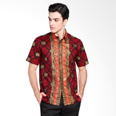 Batik Arjunaweda Men Tenun Kembang Hem Batik Pria - Merah [53205107]