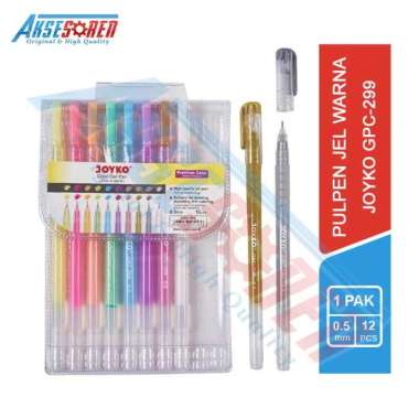 Pulpen Gel Color Premium Joyko [GPC-299/10 Warna] / Ballpoint Pena Pen Tinta Warna Warni [1 pack] Ra