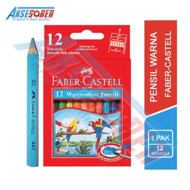 Pensil Warna Pendek Faber Castell [12 Watercolour] / Alat Tulis Gambar Pencil Colour [114461]