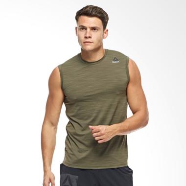 Reebok Wor Activchill Sleeve Men Tanktop Olahraga Pria - Green Army [BQ3782]
