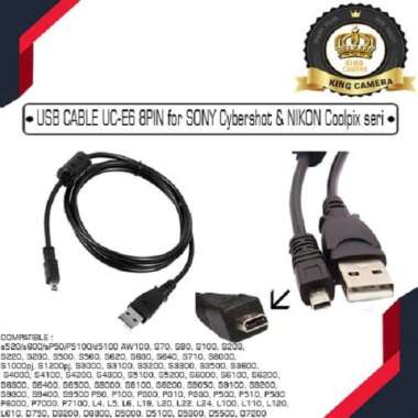 USB CABLE UC-E6 8PIN for SONY Cybershot & NIKON Coolpix seri