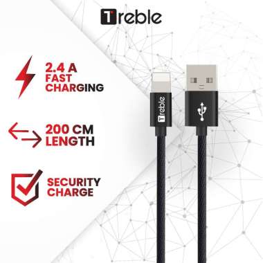 JY X Kabel data TREBLE / Cable data Micro/Type C/ Lightning 200 CM Black Fast Charging - TKB8-M/C/L 