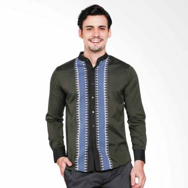 VM Kerah Shanghai Slimfit Tangan Panjang Koko Baju Muslim Pria - Hijau