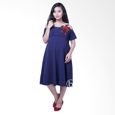 Mama Hamil DRO 827 Rose Agatha Baju Hamil Dress dan Menyusui - Biru