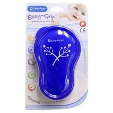 Lucky Baby - Easy Grip Grinder Bowl with Lid - Orange Biru