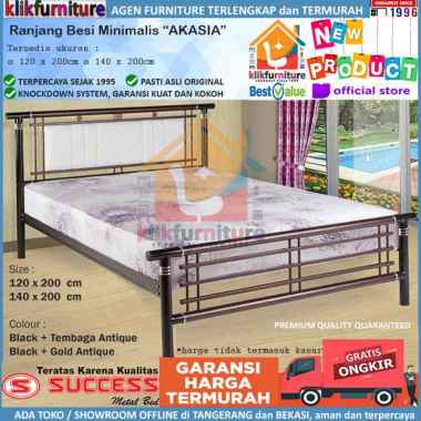 Ranjang Besi Tempat Tidur Besi Minimalis 120x200 cm NEW AKASIA Success