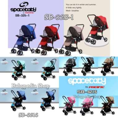 SPACE BABY Stroller Kereta Dorong Bayi Hadap Depan Belakang - SB6215 PINK SB6215 BROWN