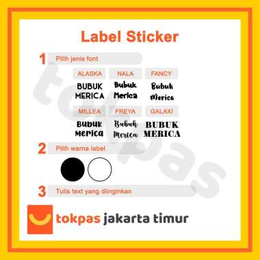 Cutting Sticker Custom Desain Nama Tulisan Waterproof Putih