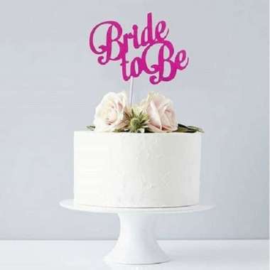 Cake Topper Bride To Be Paper Glitter Pink