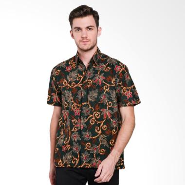 Batik Waskito Short Sleeve Cotton B ... ik Pria - Green [HB 1083]