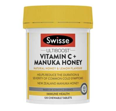Swisse vitamin c vit c manuka honey immune health 120 chewable tablets