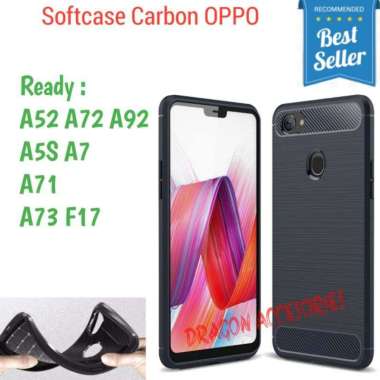 Softcase A52 A72 A92 A5S A7 A71 A73 F17 Oppo Silikon Slim Fit Carbon Fiber Case Casing Shockproof A5