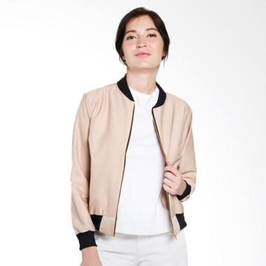 Papercut Fashion NK Brunette Bomber Jacket Wanita - Cream