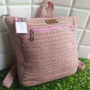 TAS RAJUT RANSEL PREMIUM Dusty pink