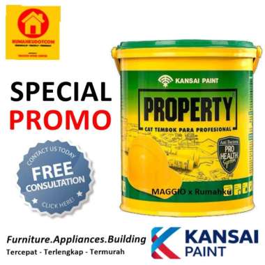 CAT TEMBOK INTERIOR - CAT TEMBOK KANSAI 5KG - PROPERTY INTERIOR 5KG - KANSAI GREEN STRIP