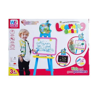 Weibo MOMO Learning Easel 2 in 1 Papan Tulis Mainan Anak - Pink Biru