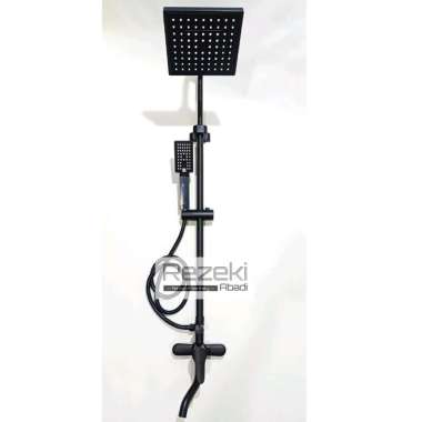 Shower Column Set Hitam Series - Shower Panas Dingin - Kran Mixer - Kran Panas Dingin 3 Way