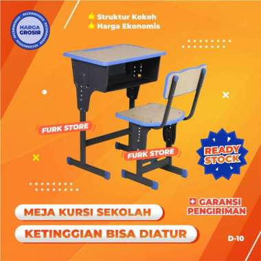 D10 Meja Kursi Bangku Sekolah Rangka Besi Harga Murah Untuk SD/SMP