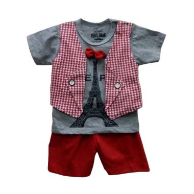 STB Kids 1251 Setelan Baju Bayi Laki-Laki - Red