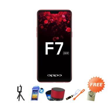 OPPO F7 Smartphone - Red + Free 8 Accessories