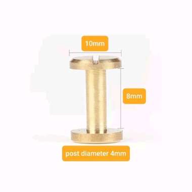 1 Pasang Mur Baut Kuningan/Sekrup Paku Keling Kuningan/Mur Baut Sabuk Kulit/Brass Rivet L