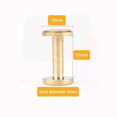 1 Pasang Mur Baut Kuningan/Sekrup Paku Keling Kuningan/Mur Baut Sabuk Kulit/Brass Rivet XL