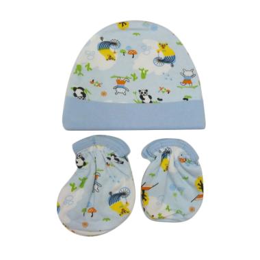Mamimu Panda Set Topi Sarung Tangan & Kaos Kaki Bayi - Biru