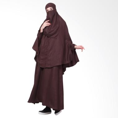 Allev Umrah Set Gamis - Coklat Tua