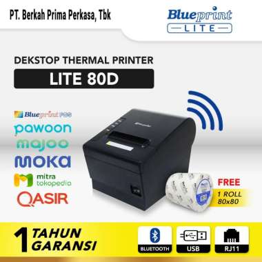 BLUEPRINT Printer Kasir Thermal Lite80D (USB + Bluetooth + RJ11) Hitam
