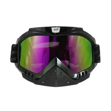 JPX Cross Kaca Goggle Rainbow - Black Gloss