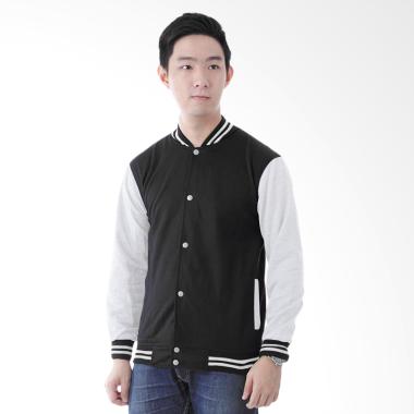 DEcTionS Baseball Varsity Jaket Pria - Hitam Putih
