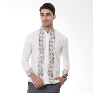 VM Slimfit Kemeja Koko Muslim Panjang Pria - Krem