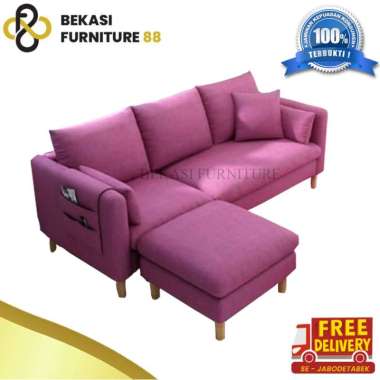 GRATIS ONGKIR JABODETABEK! Sofa L Retro - Sofa Minimalis - Sofa Empuk Ungu