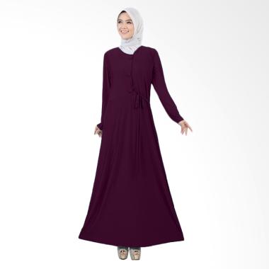 Jfashion Tiara Maxi Variasi Kancing Besar Long Dress Gamis - Ungu
