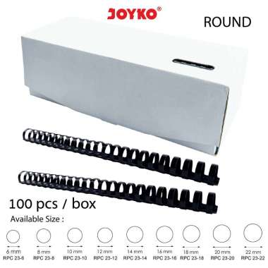 Joyko Binding Ring Plastic Comb Spiral Jilid Round F4 1 Box 100 Pcs RPC-23-20