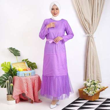 Gamis Lebaran Model Terbaru 2021 Helwa Tile Polkadot Maxi Lebaran Long Dress Busana Muslim Murah Pre