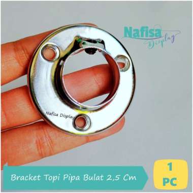 Nafisa Display [1 Pc] Bracket Topi Pipa Bulat Besi Braket Untuk Pipa Lemari TOPI