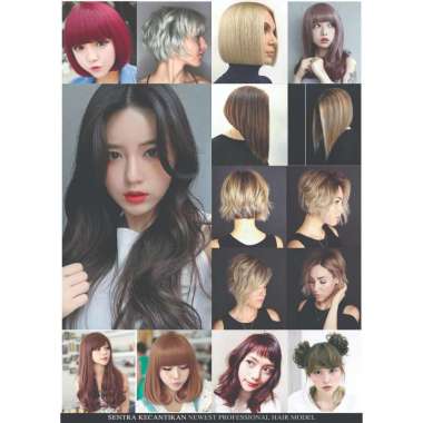POSTER SALON MODEL BARU DEKORASI DINDING MODEL RAMBUT KECANTIKAN SALON 5 BESAR